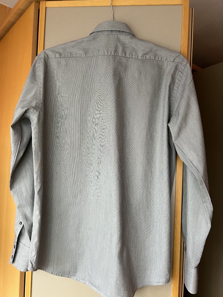 Original Joop Grau Gestreiftes Hemd Baumwolle Größe 39M