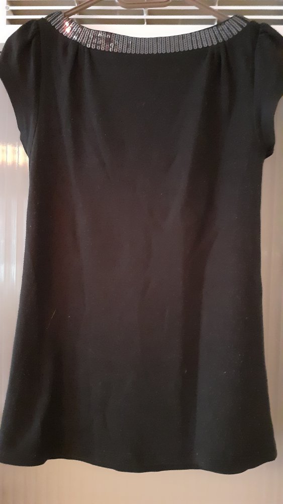 Tunika oder T-Shirt Pailletten schwarz