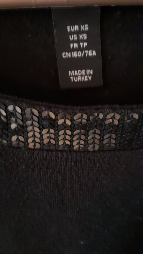 Tunika oder T-Shirt Pailletten schwarz