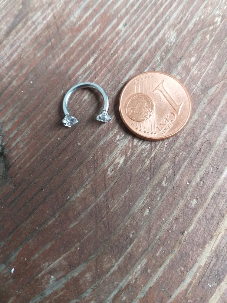 Hufeisenpiercing mit Glitzersteinen 