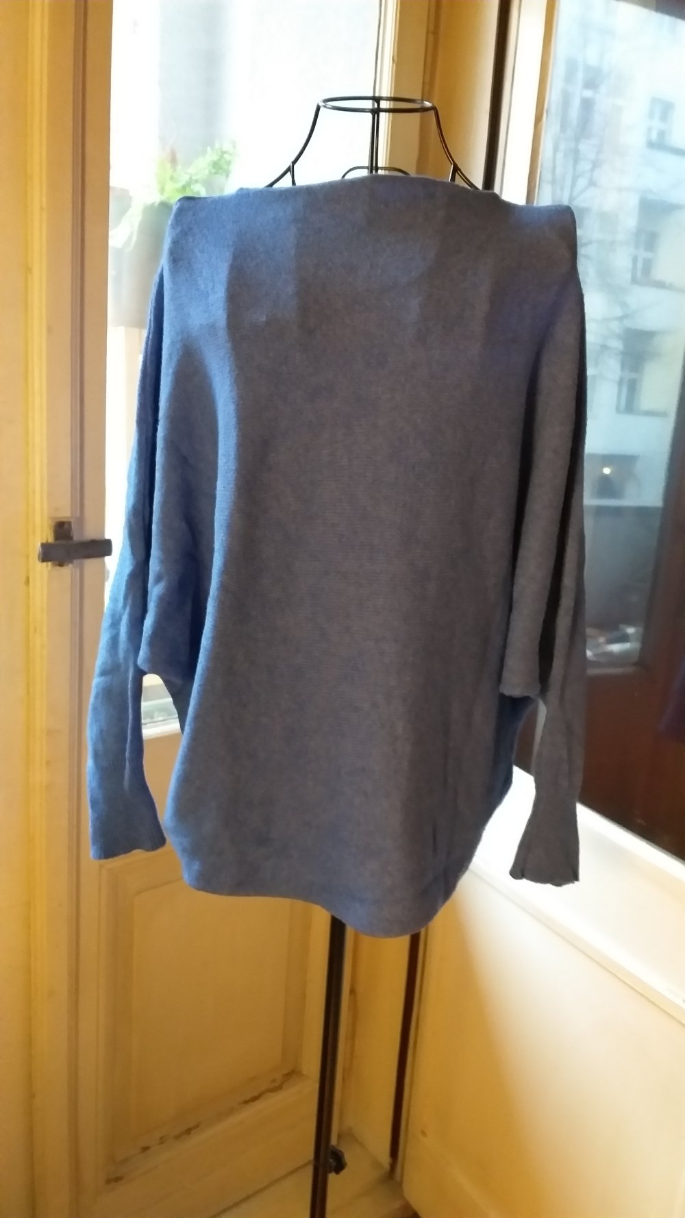 Oversize kuschel Pullover hellblau Raglanärmel L