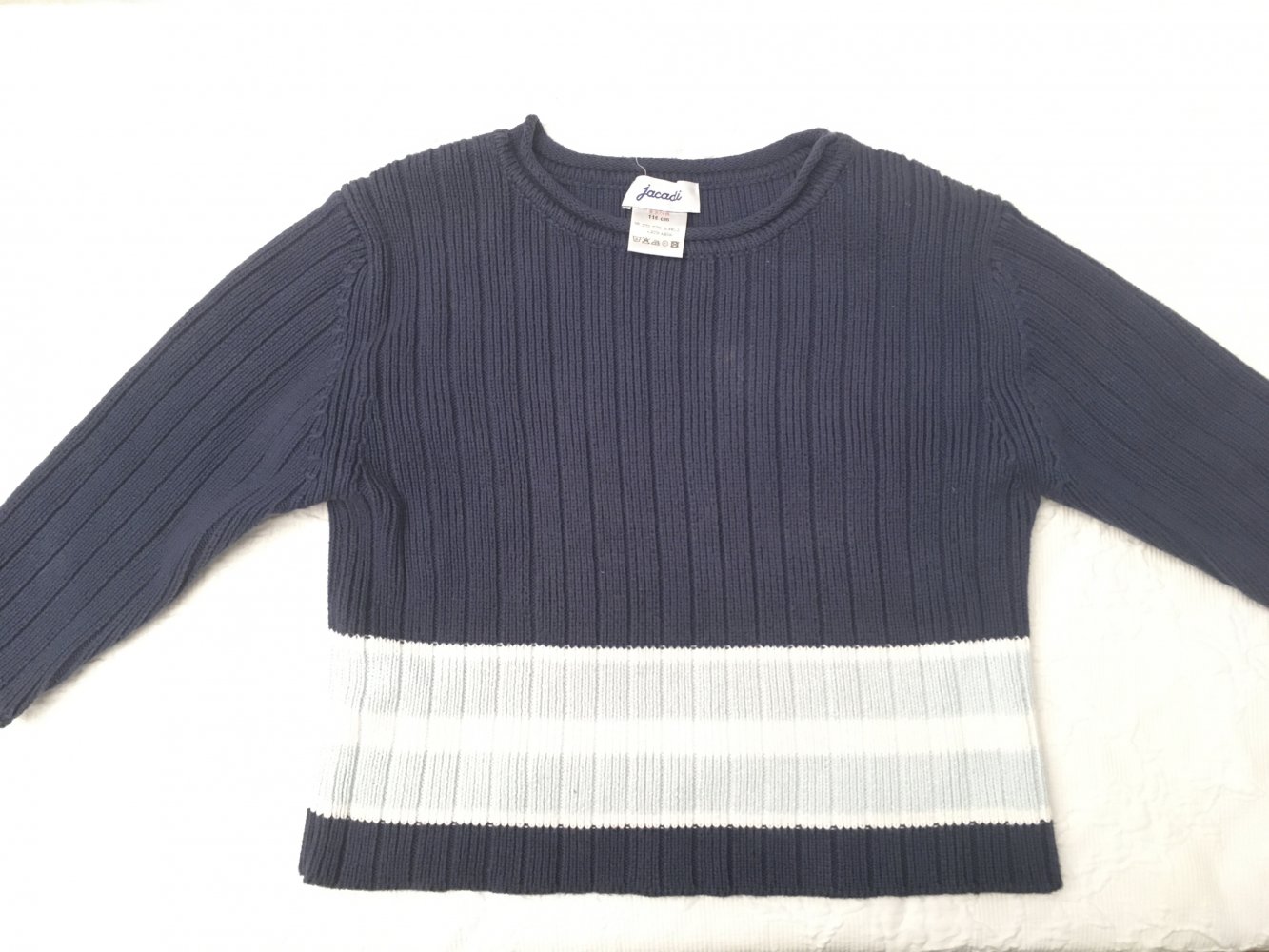 Pullover dunkelblau von Jacadi Gr. 116, 6-Jährige, 100 % Baumwolle