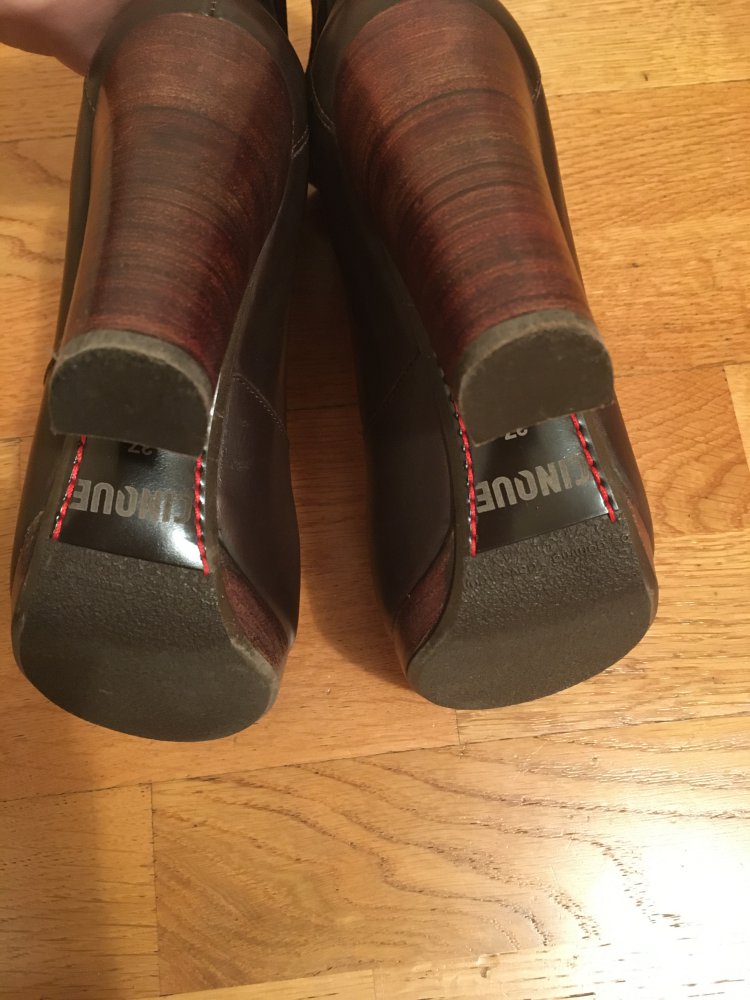 Italienische Designer Stiefelette Cinque mit 10 cm Absatz Glattleder braun grau taupe Gr. 37