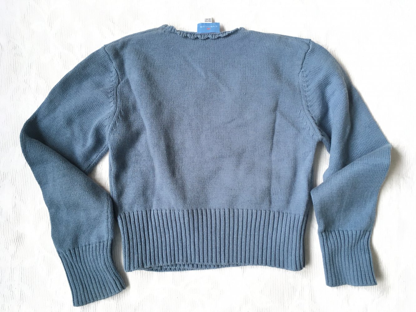 Strickjacke Cyrillus blau V-Ausschnitt Knöpfe Gr. 138/140, für 10 Jährige