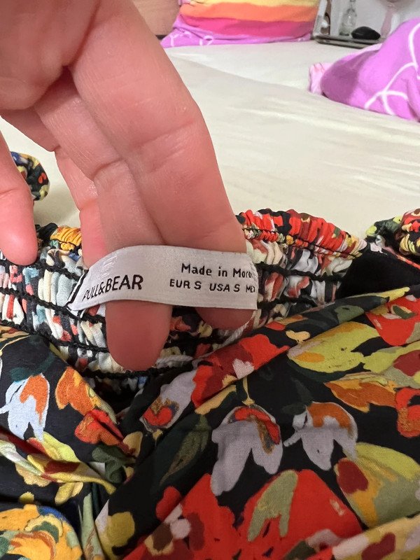 Crop Blumentop mit Rüschenärmel Sommer Kurz Floral PULL & BEAR