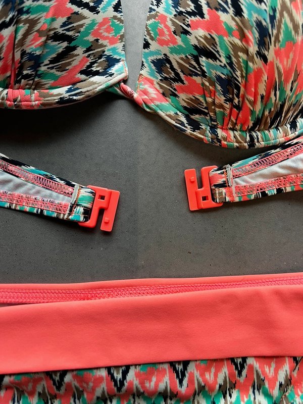 Bikini neon Orange venice beach push up bademode 
