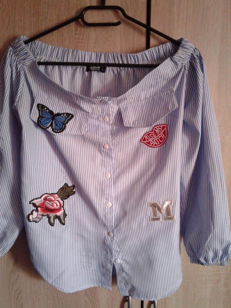 Bluse Gr. S Blau /Weiß
