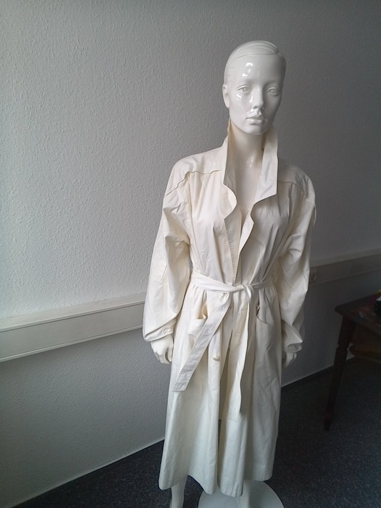 beiger Staubmantel, heller Sommermantel, Leichtmantel mit Gürtel, oversize