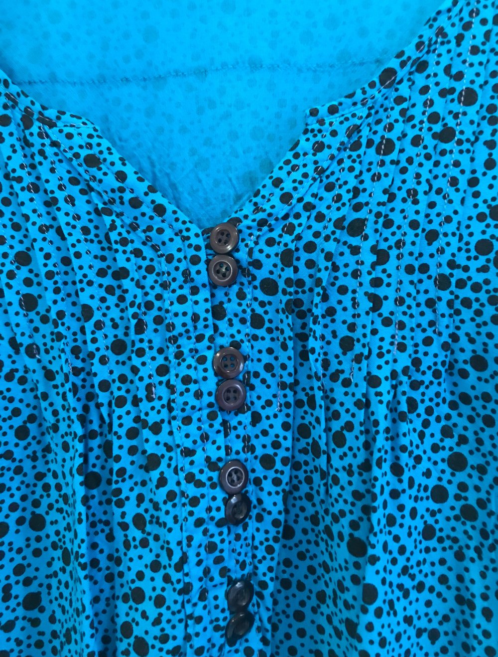 Bluse Türkis/schwarz
