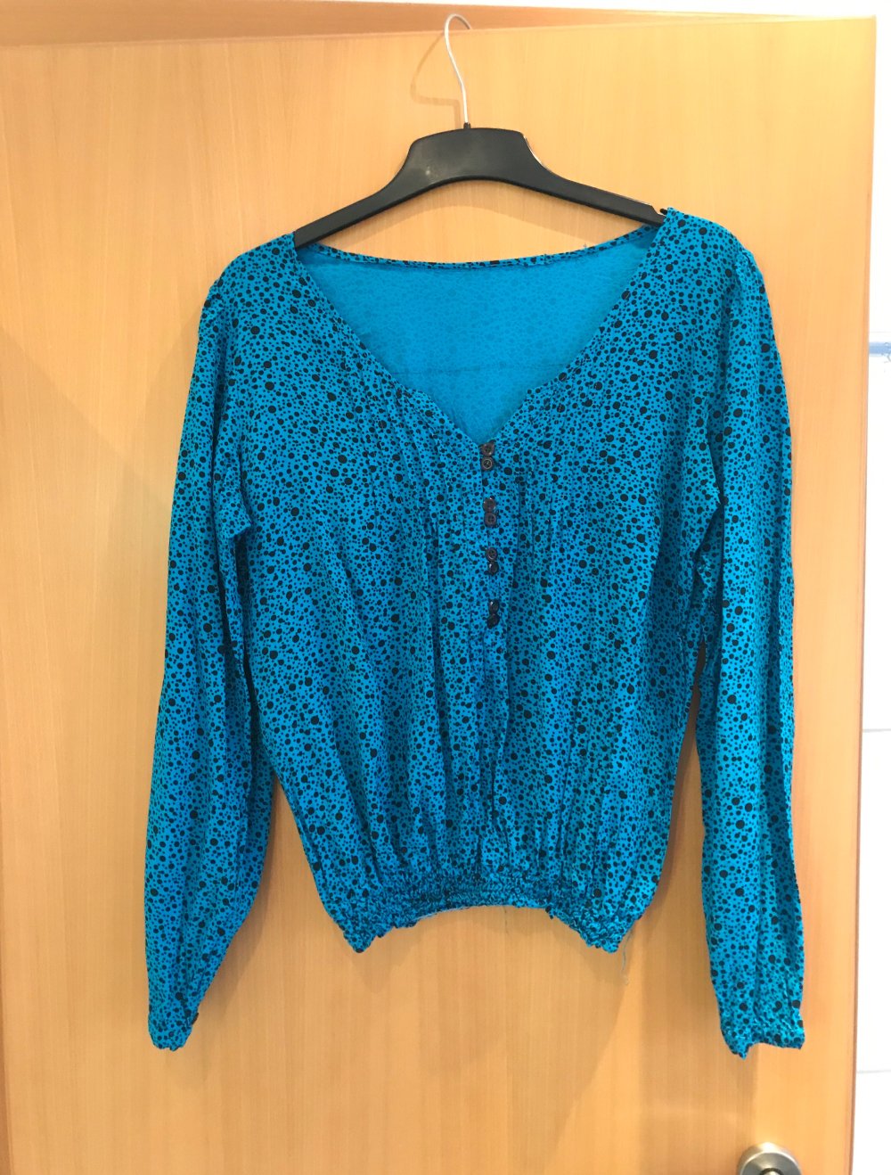Bluse Türkis/schwarz
