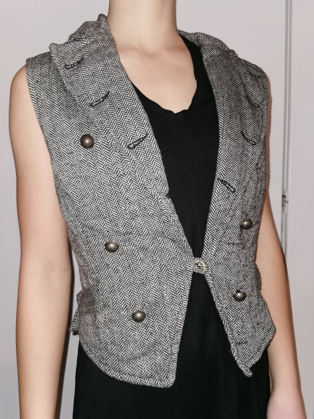 Weste aus Fischgrat - Tweed
