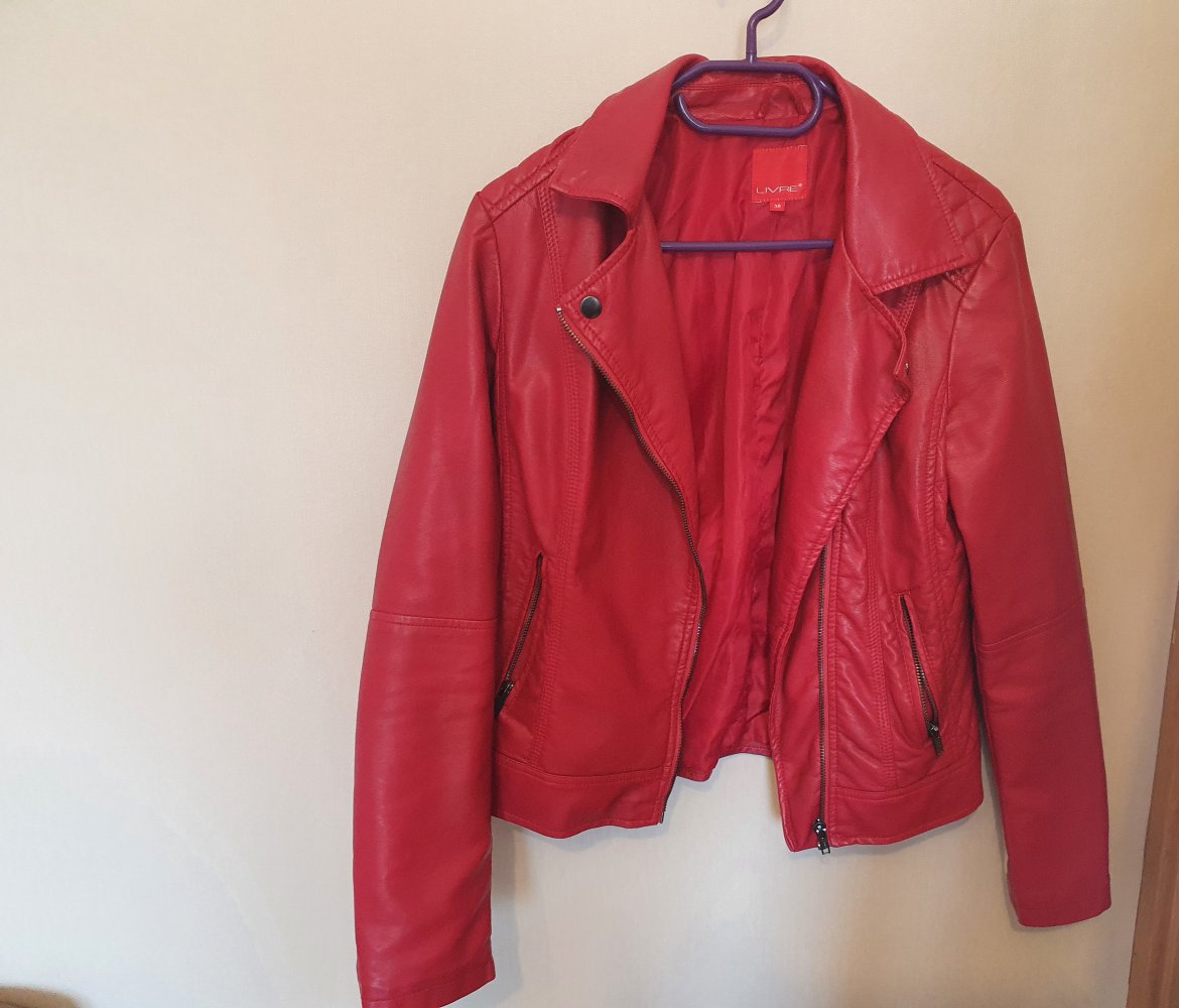 Lederjacke, Neuwertig in Rot 