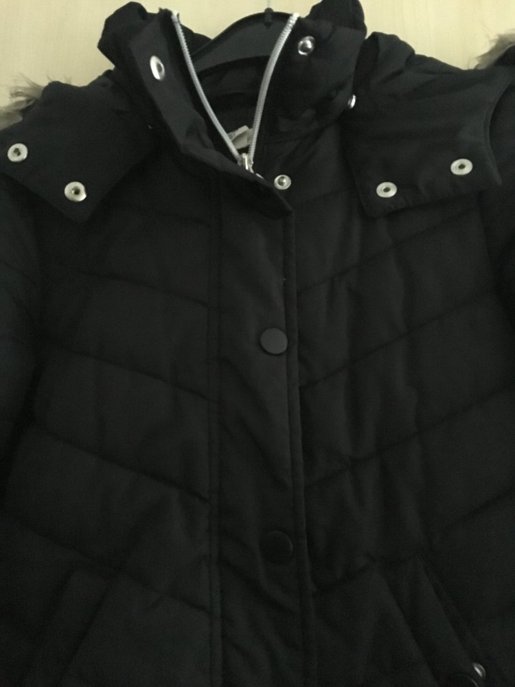 Damen Winterjacke mit Kapuze schwarz Gr. 34