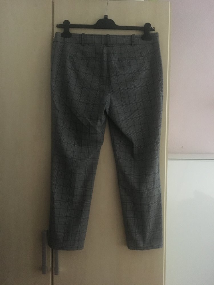Damen Stoffhose schwarz weiß gestreift Gr. M