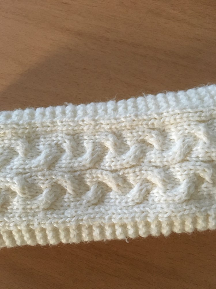 Damen Winter Stirnband Cremeweiß 