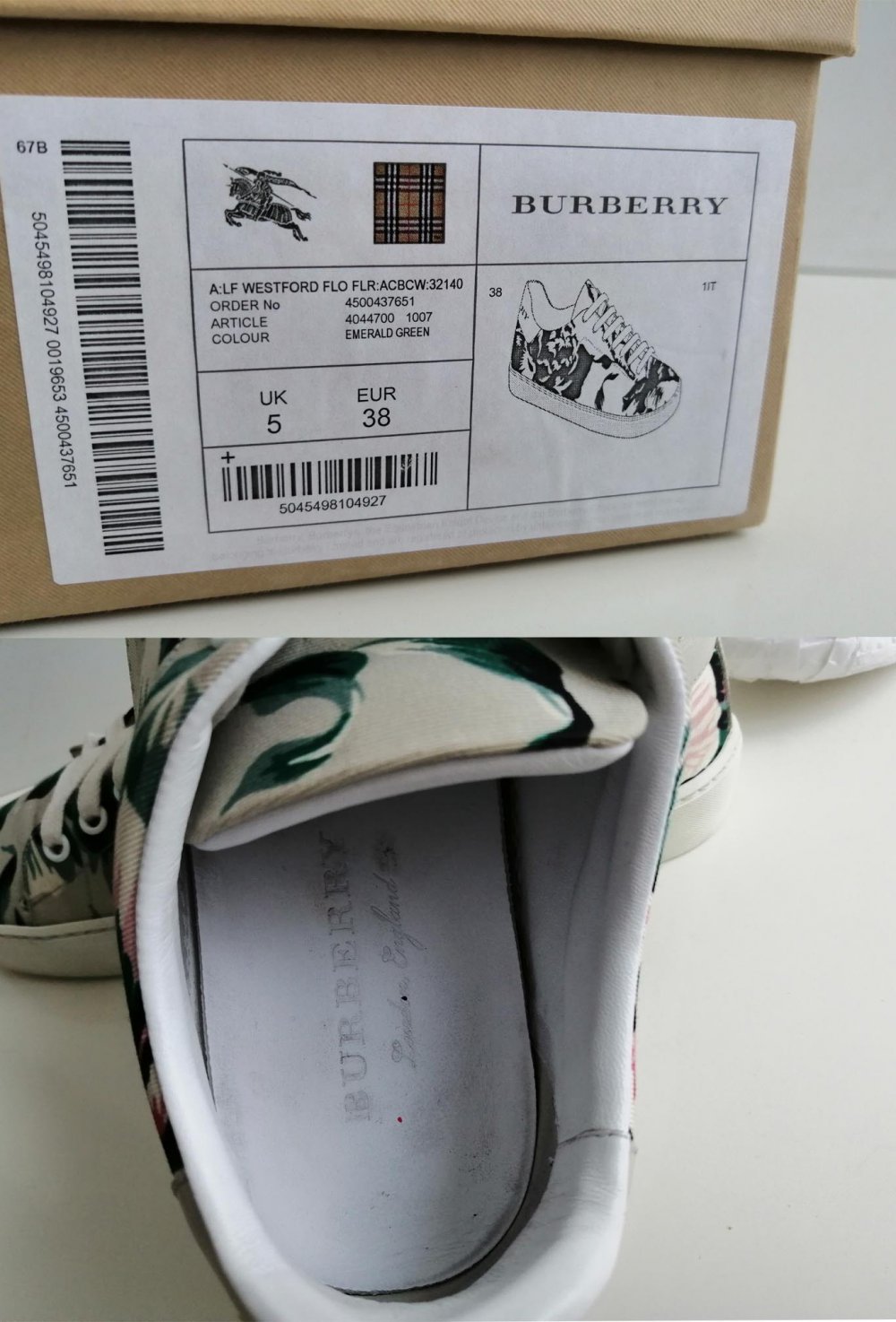 Burberry sneakers 38