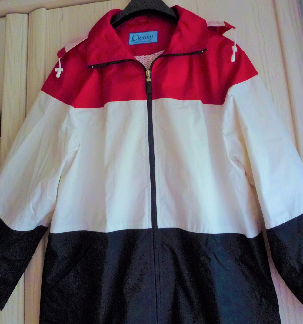 Jacke – Wetterjacke, Übergangsjacke Blau-Weiß-Rot Größe: 48