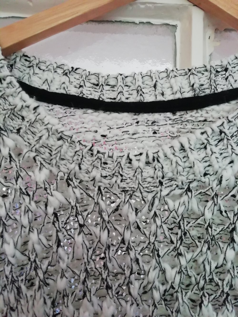 Chicer Pulli schwarz weiß Strickpullover