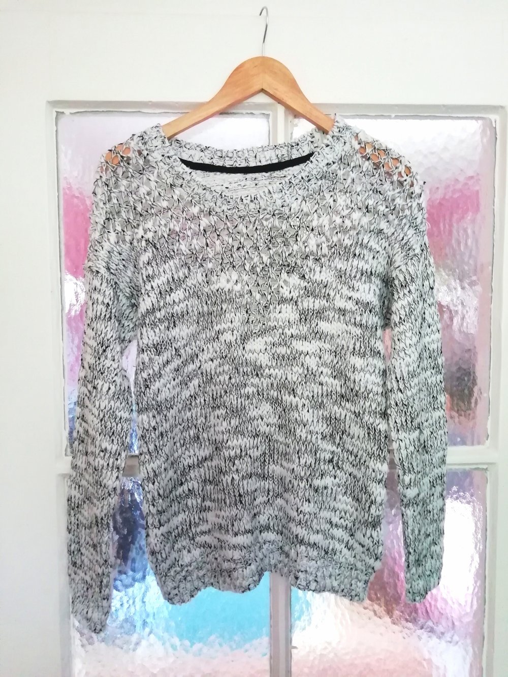Chicer Pulli schwarz weiß Strickpullover