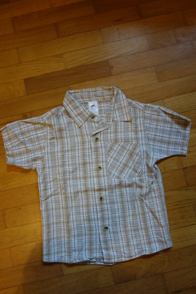 Hemd kurzarm palomino 98 kariert beige 100% Baumwolle