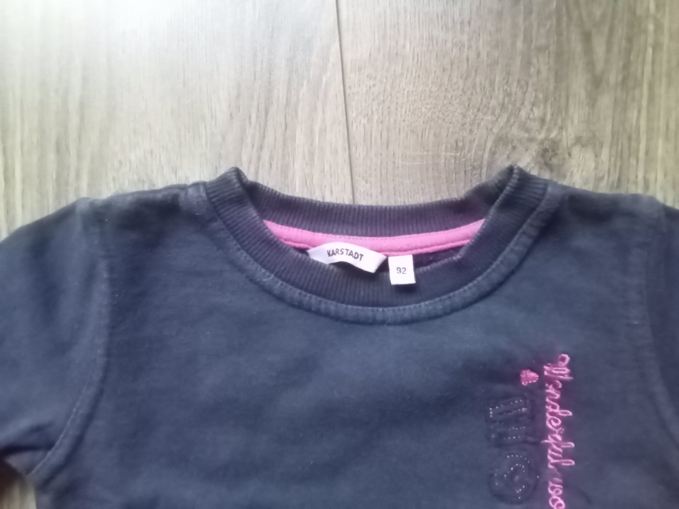Pullover dunkelblau Pferde 92 Karstadt 100% Baumwolle