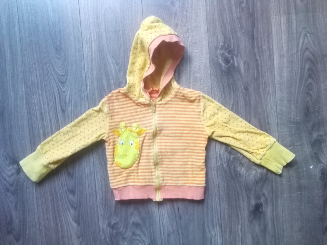 Sweatjacke handmade gelb orange Giraffe 92/98