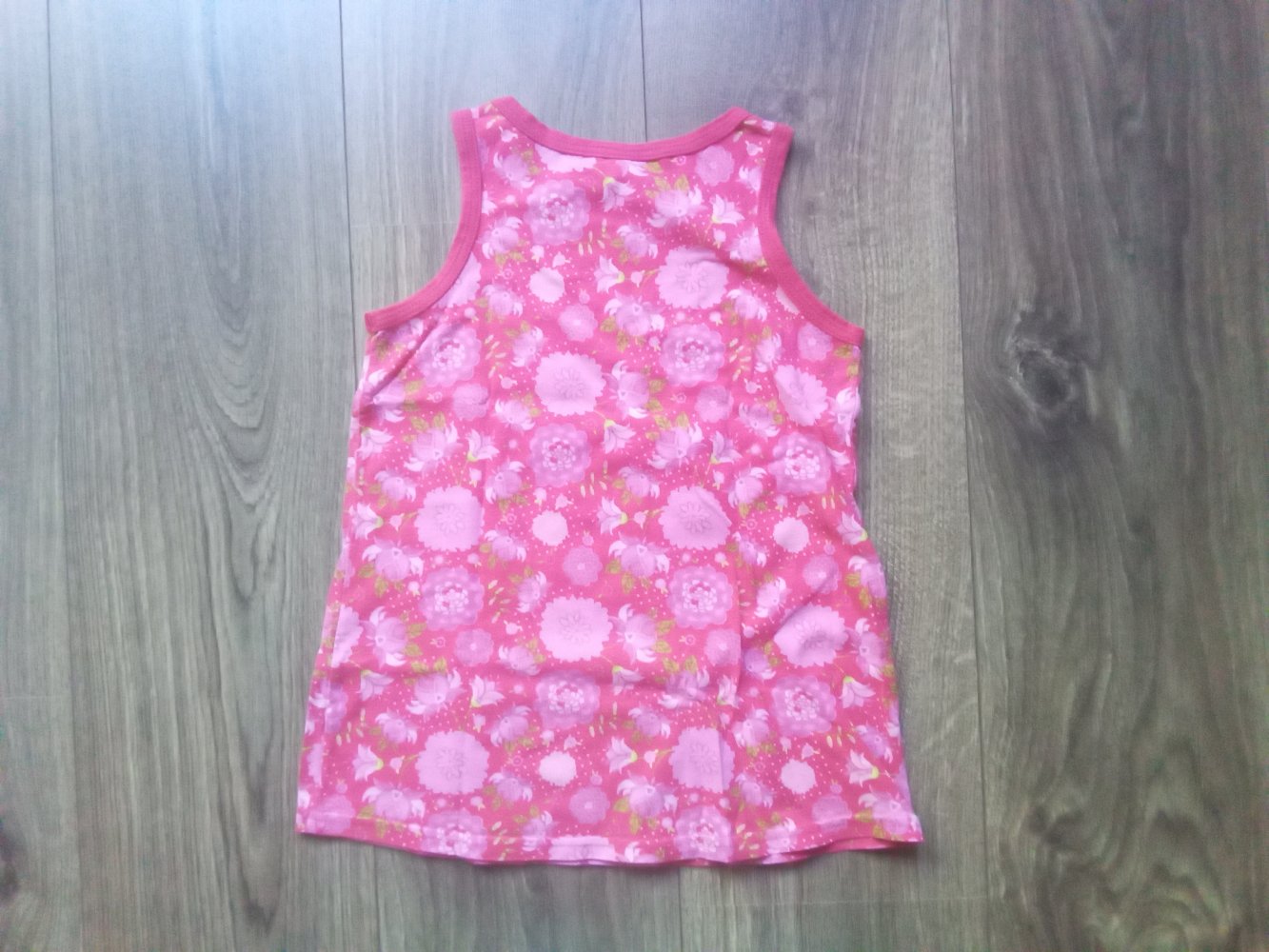 Tanktop 98 pink geblümt Chiboogi 100% Baumwolle