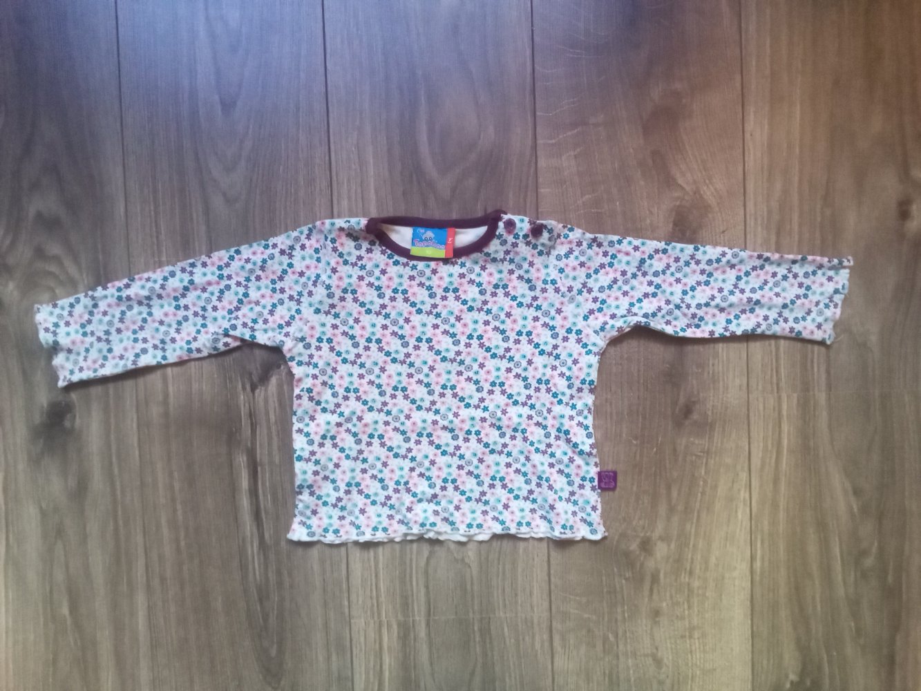 LA-Shirt topolino 92 millefleur 100% Baumwolle lila türkis