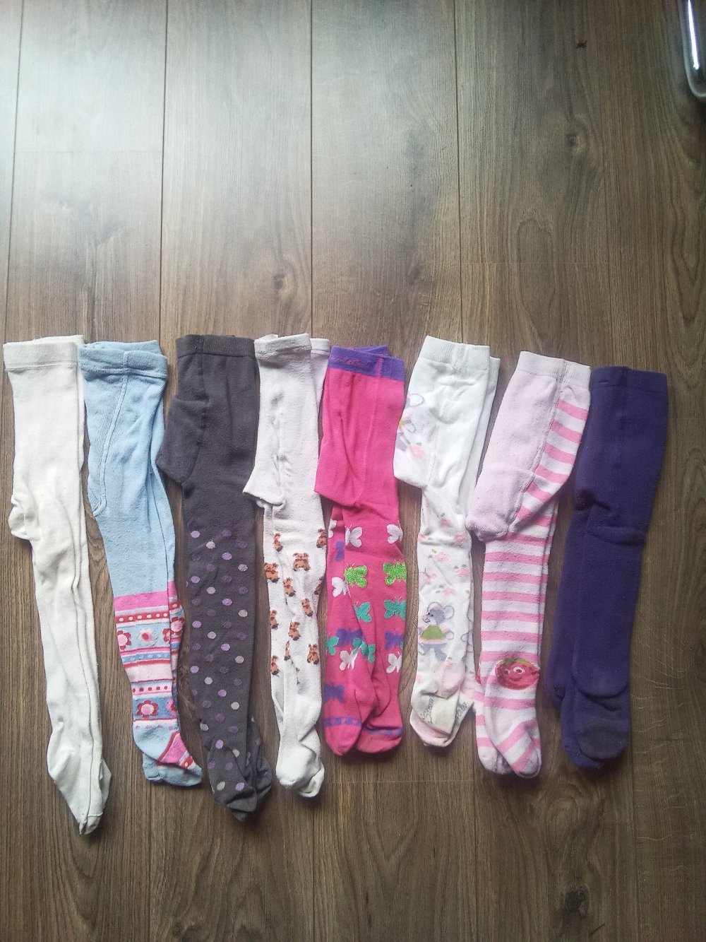 Set 8 Strumpfhosen Sterntaler TCM lila uni weiß pink Rosa grau