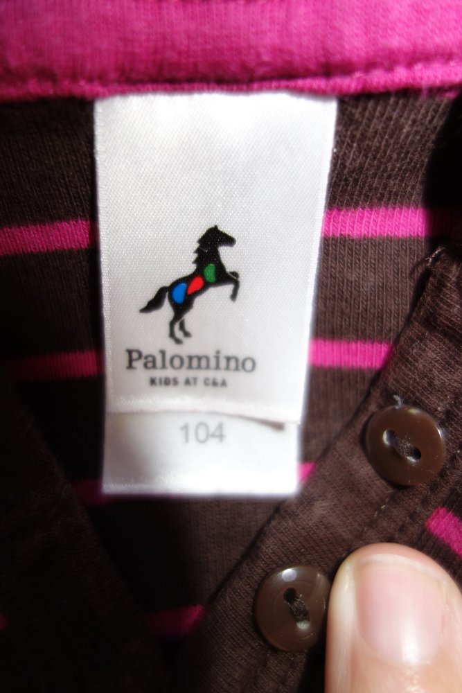 T-shirt kurzpulli 104 palomino pink braun gestreift 100% Baumwolle