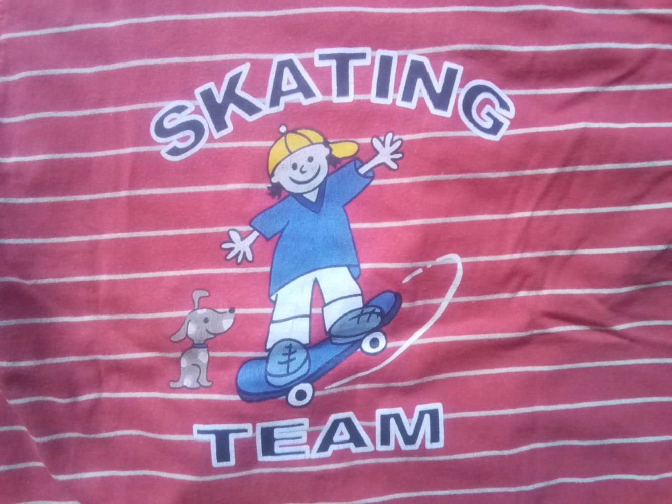 T-Shirt topolino rot weiß gestreift 110 skating 100% Baumwolle