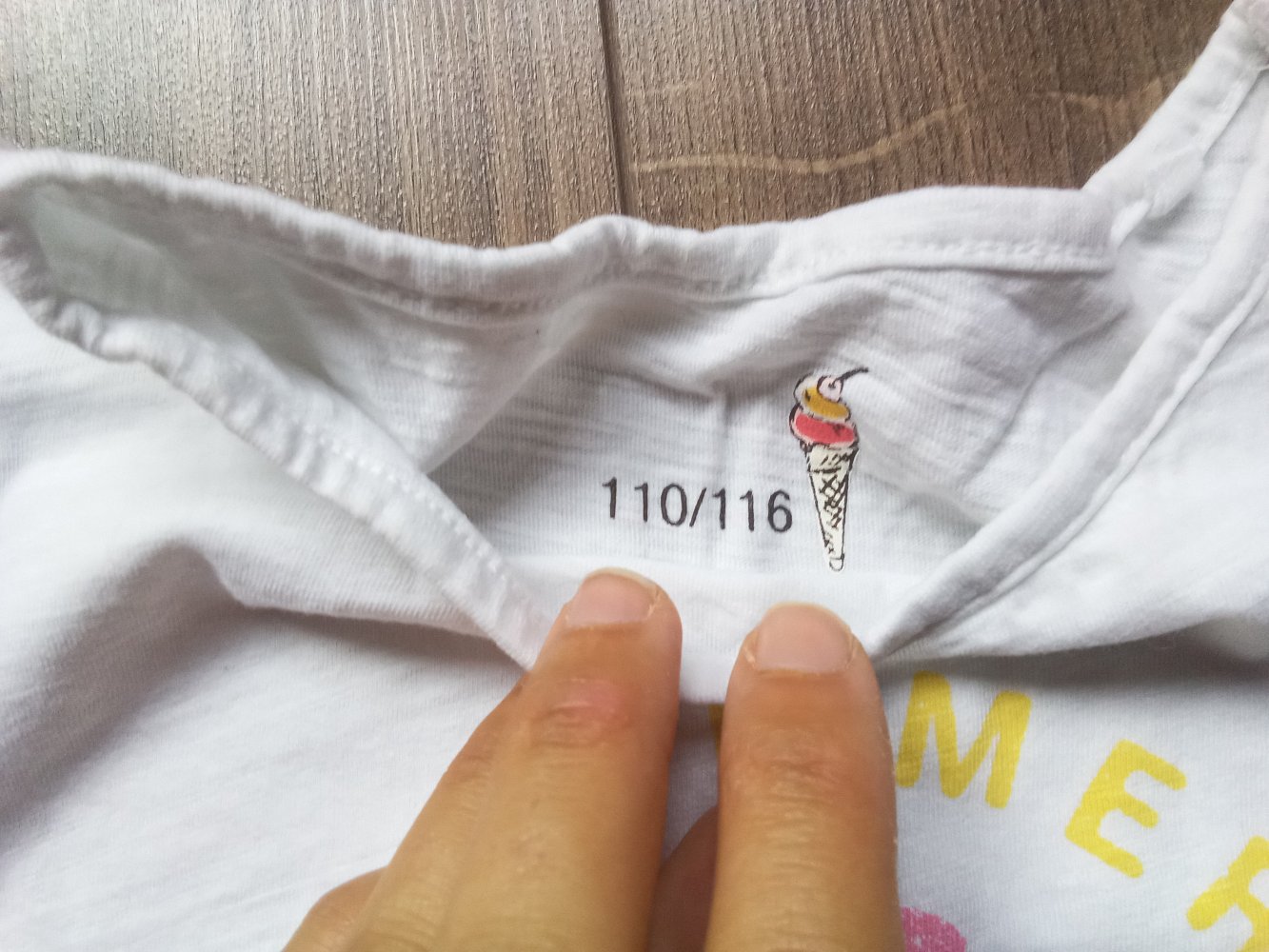 T-shirt pocopiano 110/116 weiß 100% Baumwolle Bio