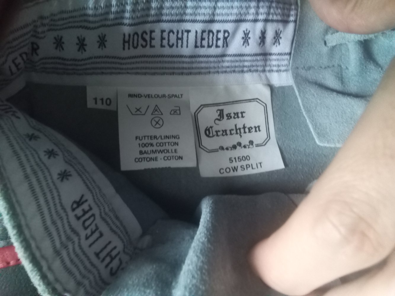 Lederhose Isar Trachten grau echt Leder 110