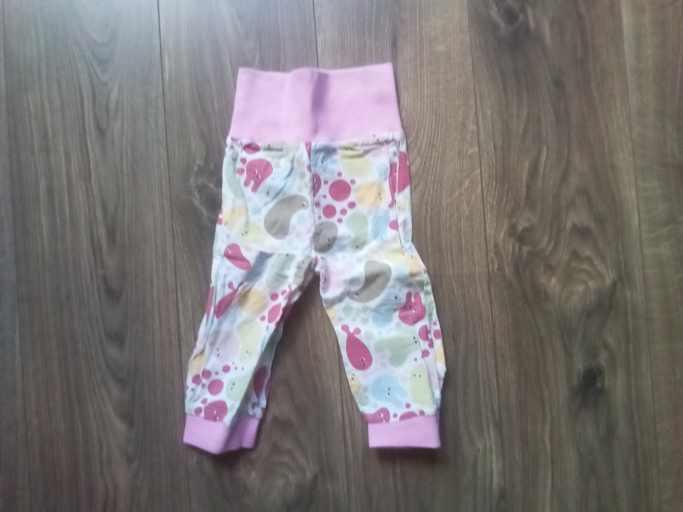 Schlupfhose handmade Wale bunt rosa 80/86 Fische