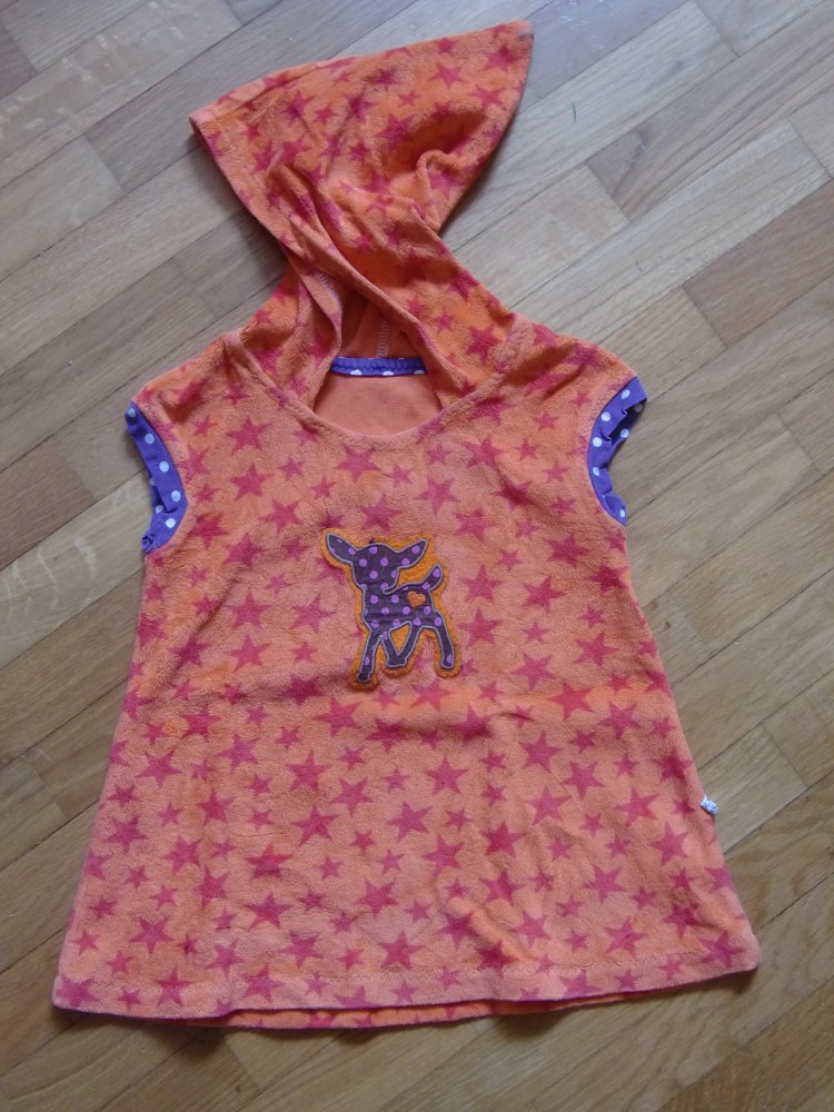 Tunika handmade Nicki 74/80/86 Reh orange Sterne Kleid
