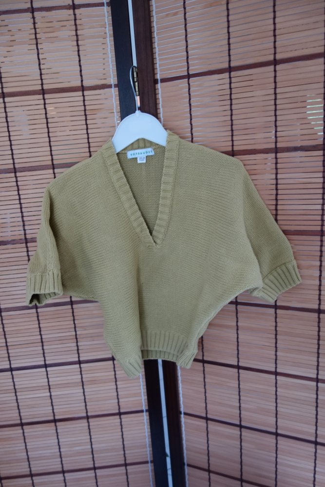 Kurzpulli Cropshirt senf strickpullunder vertbaudet 108cm 100% Baumwolle