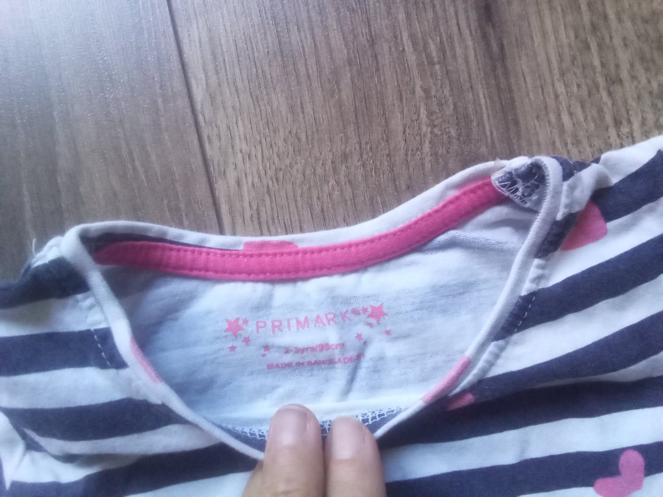 T-shirt blau weiß gestreift Primark 98 Herzen