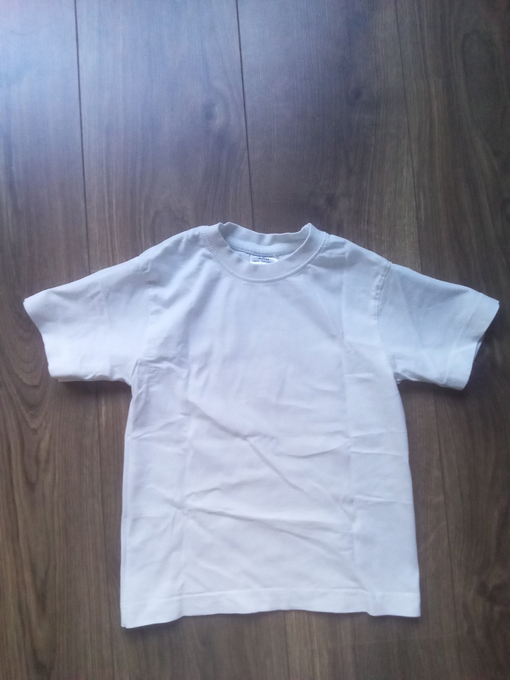 T-shirt weiß uni 98/104 unisex 100% Baumwolle