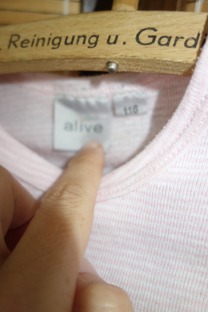 Langes Unterhemd 116 alive rosa weiß gestreift 