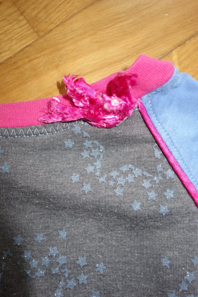 Pullover handmade 92 98 pink grau glitzer Sterne hellblau
