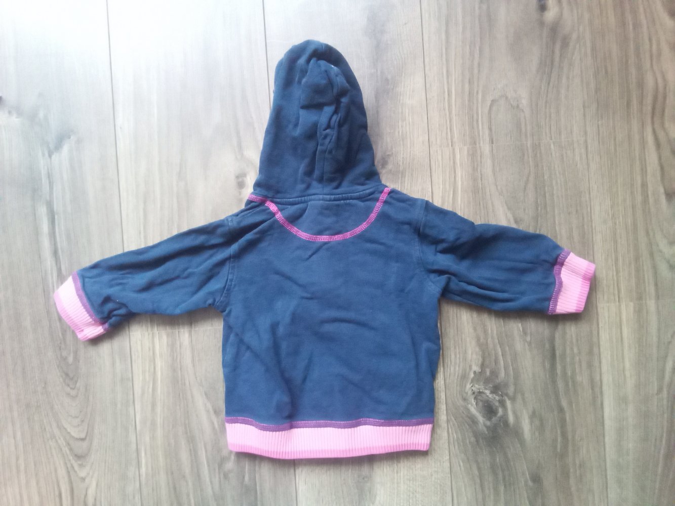 Sweatjacke dunkelblau pink 80 100% Baumwolle