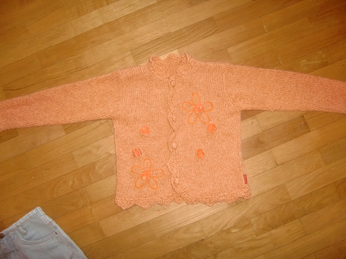 Set Rock und Jäckchen Pampolina Jeans orange Blumen
