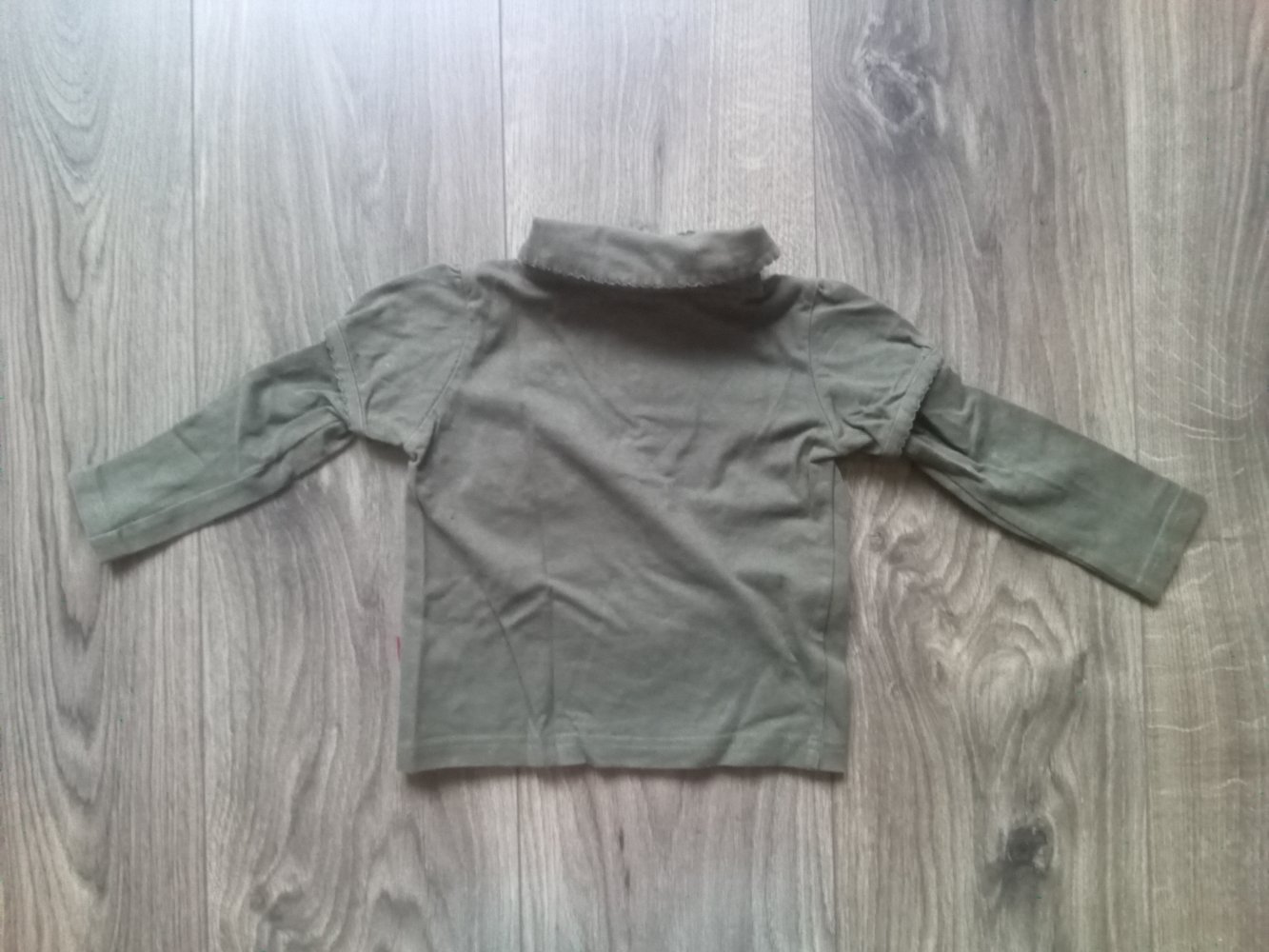 LA-Shirt khaki uni topolino 80 Lagenlook mit Kragen