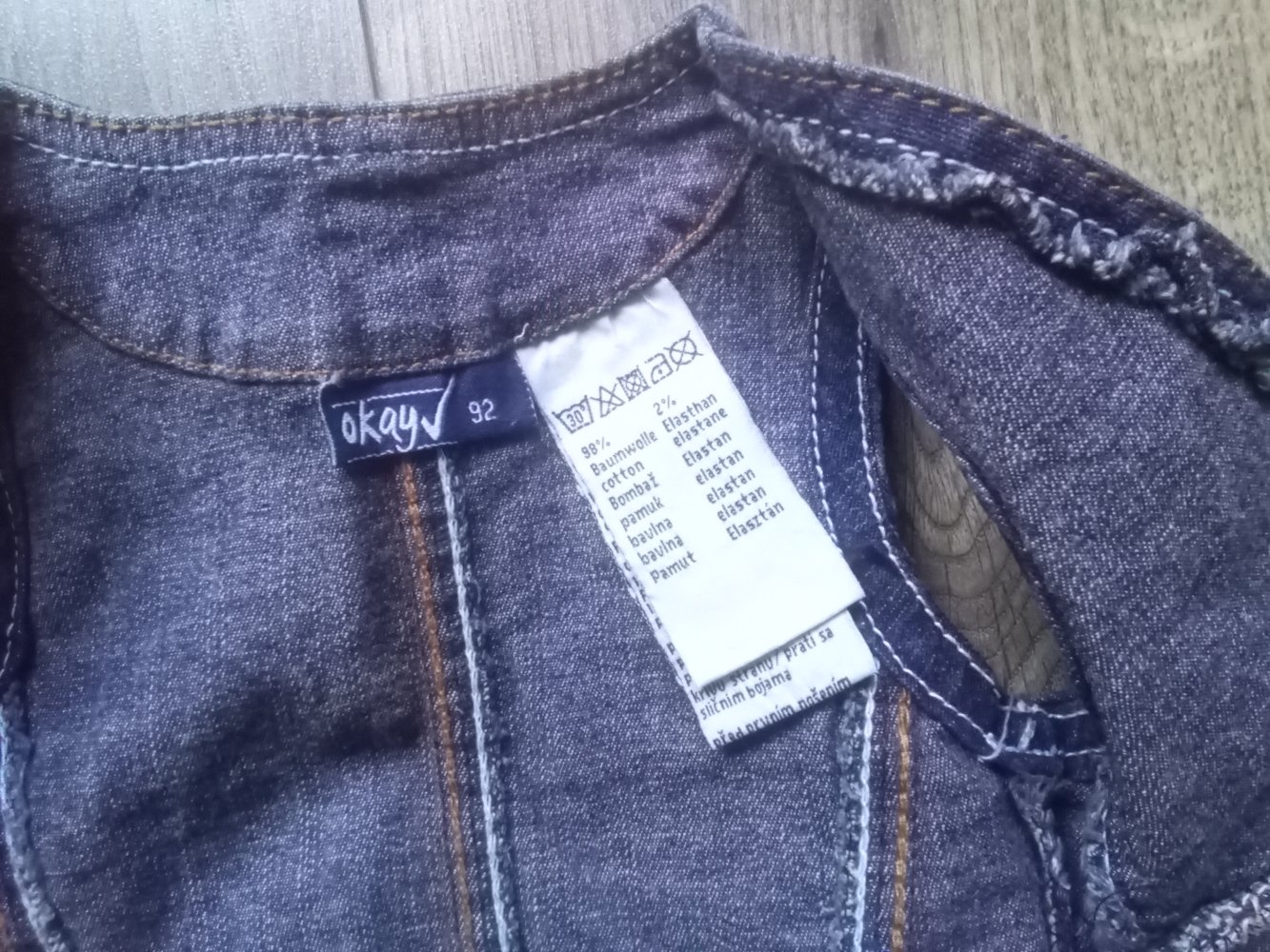 Jeansweste 92 okay blau uni
