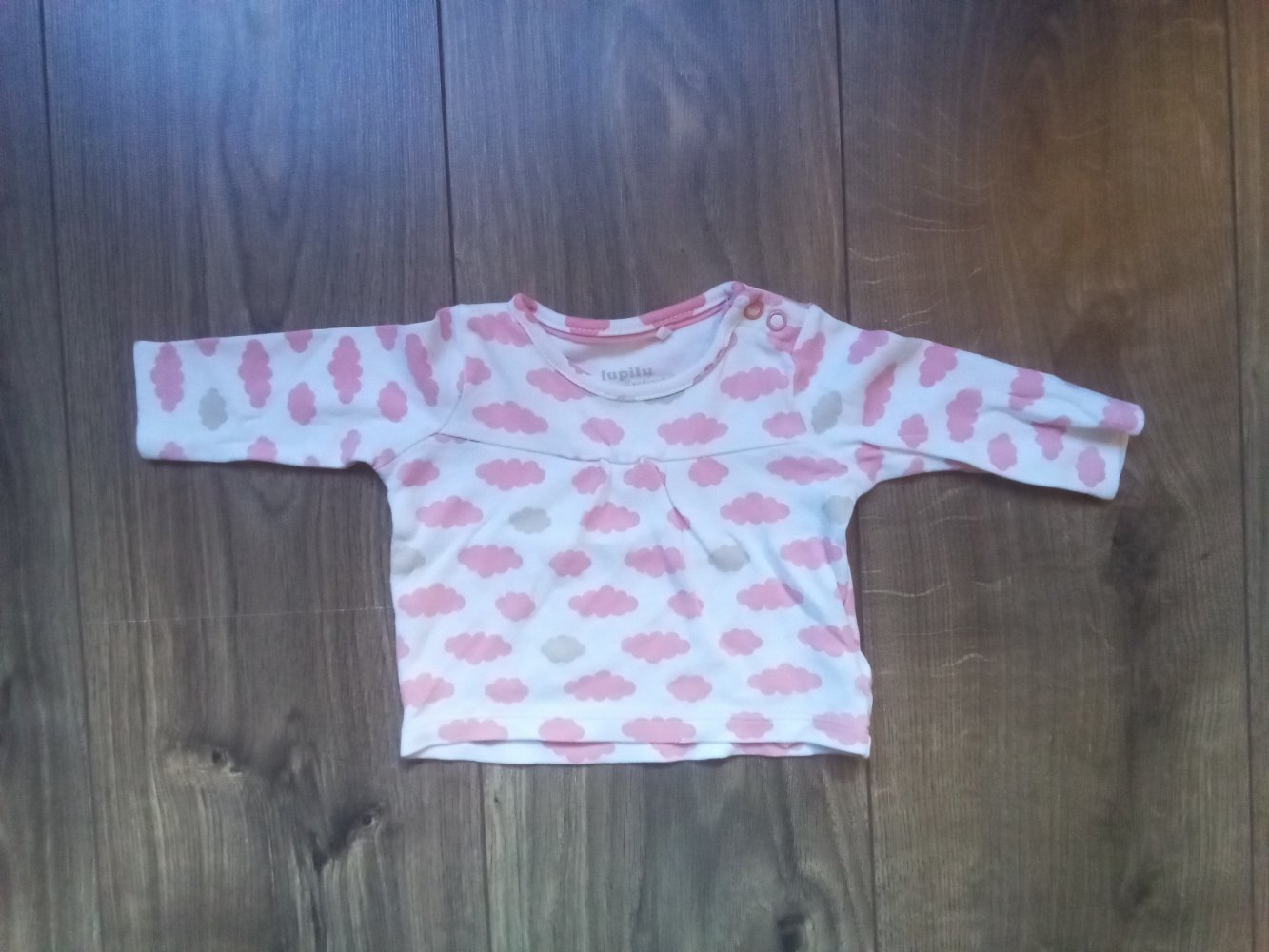 LA-Shirt wolken weiß rosa Lupilu pure collection 50/56