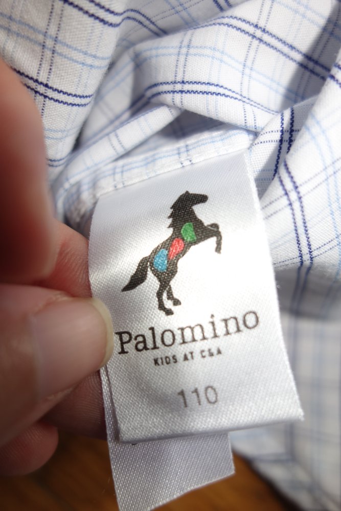 Hemd langarm 110 Palomino weiß blau kariert
