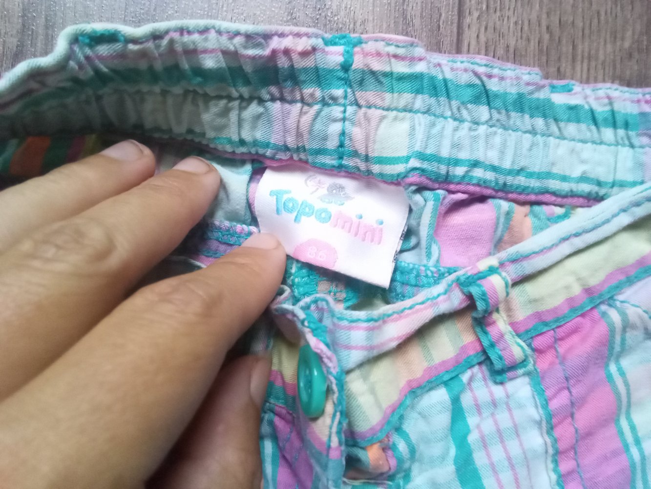 Shorts kariert bunt Topomini 86 100% Baumwolle