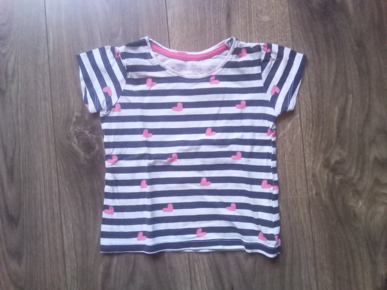 T-shirt blau weiß gestreift Primark 98 Herzen