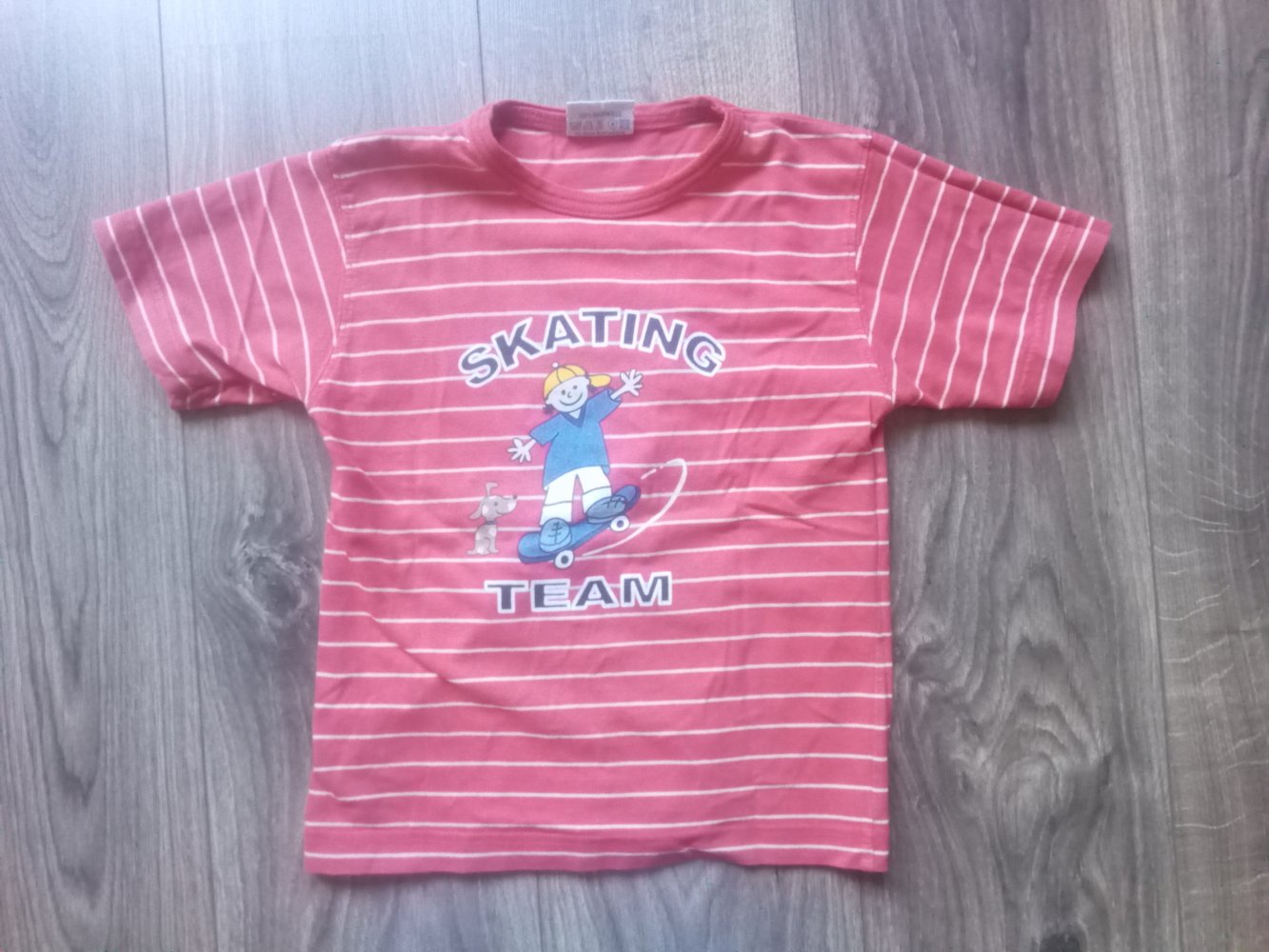 T-Shirt topolino rot weiß gestreift 110 skating 100% Baumwolle