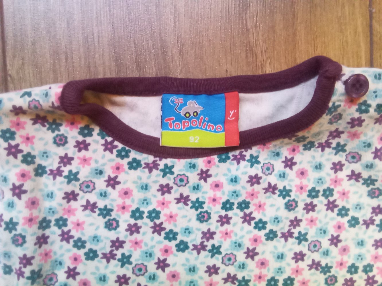 LA-Shirt topolino 92 millefleur 100% Baumwolle lila türkis
